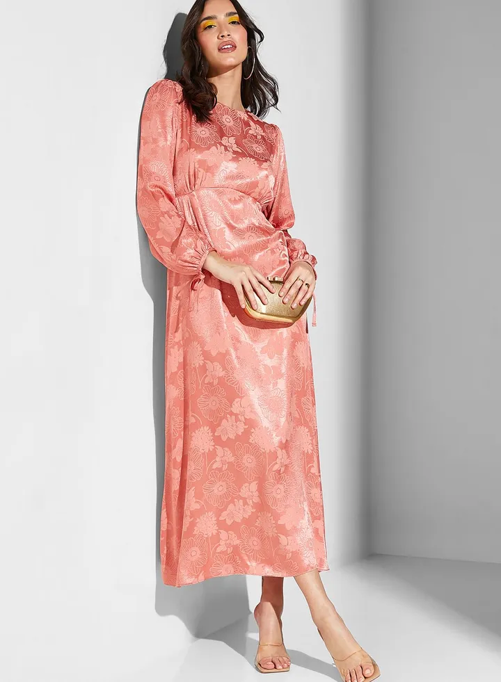 Floral Print Puff Sleeve Dress