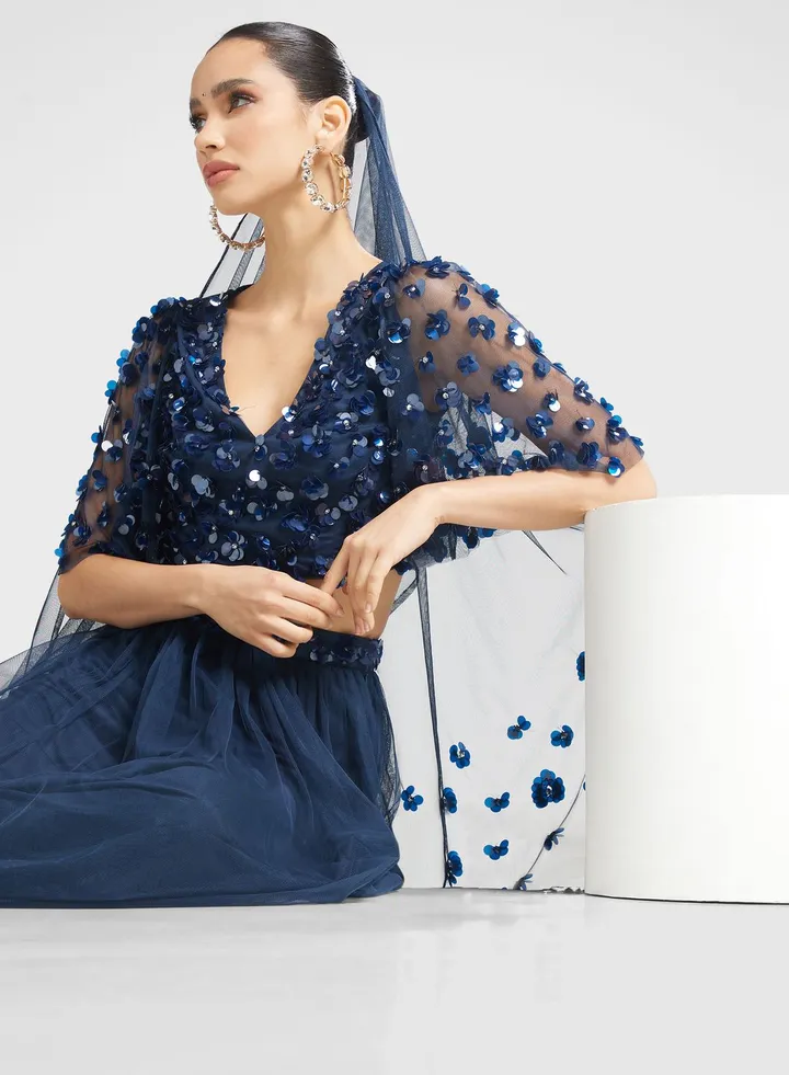 Embellished Sequin Detail Top