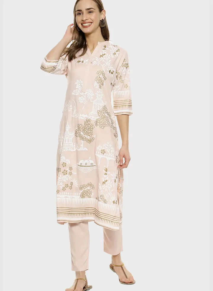 Printed Kurti and Pant Set