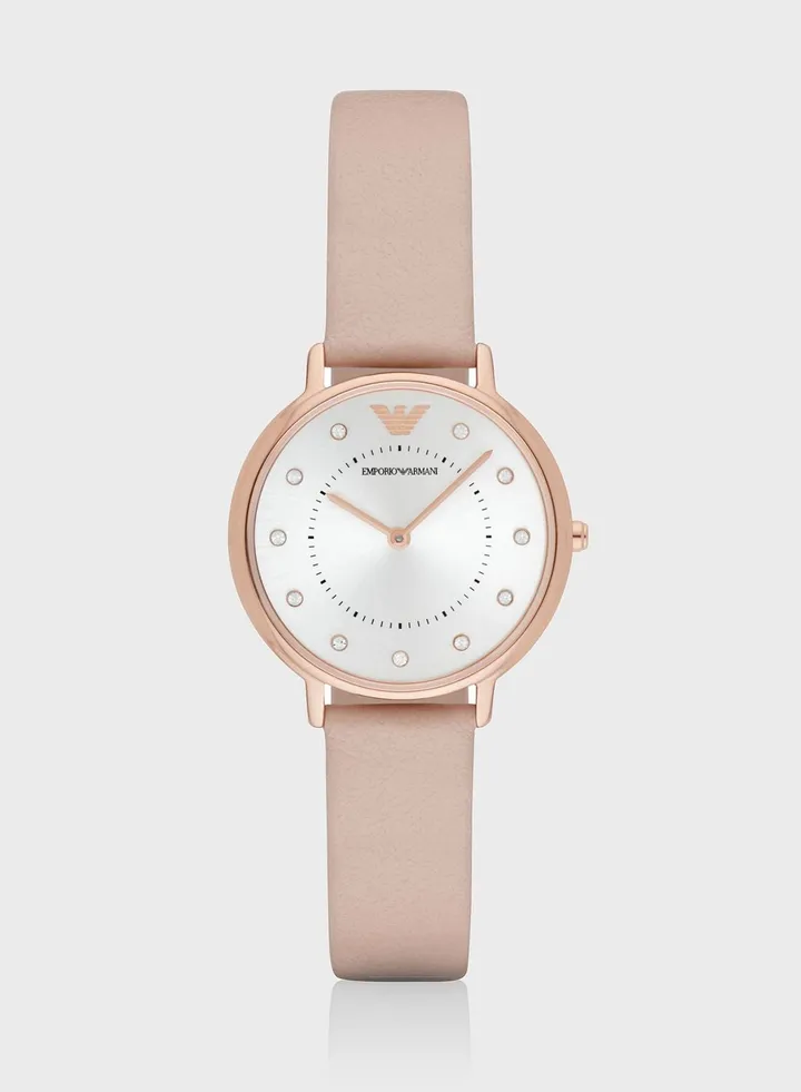 Leather Strap Analog Watch