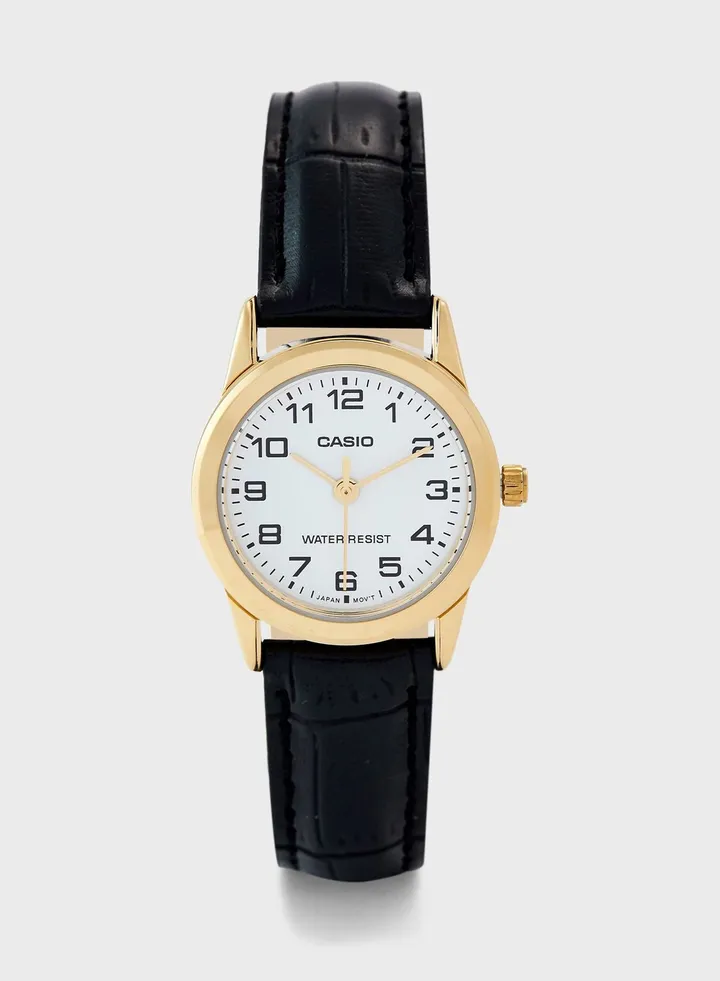 Leather Strap Analog Watch