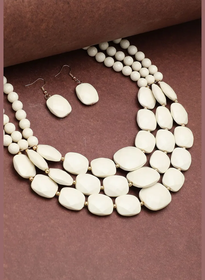 Trendy Beaded Necklace and Earring Set
