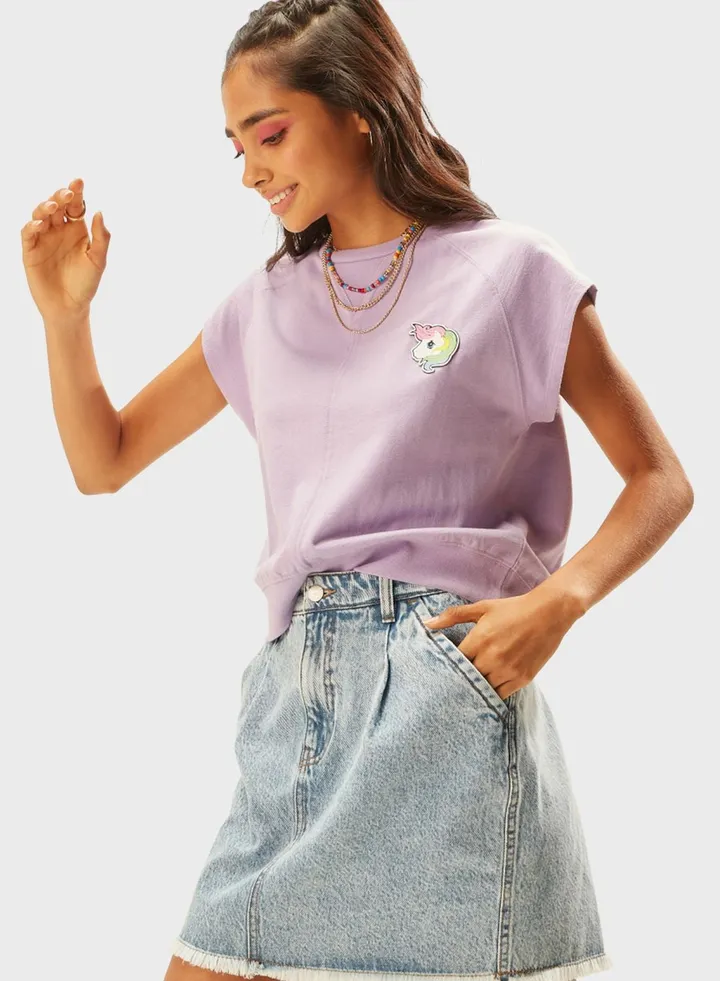 Cap Sleeve Graphic T-Shirt