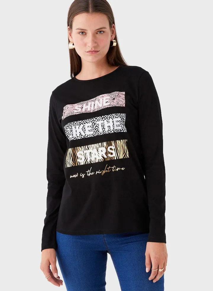 Crew Neck Graphic T-Shirt