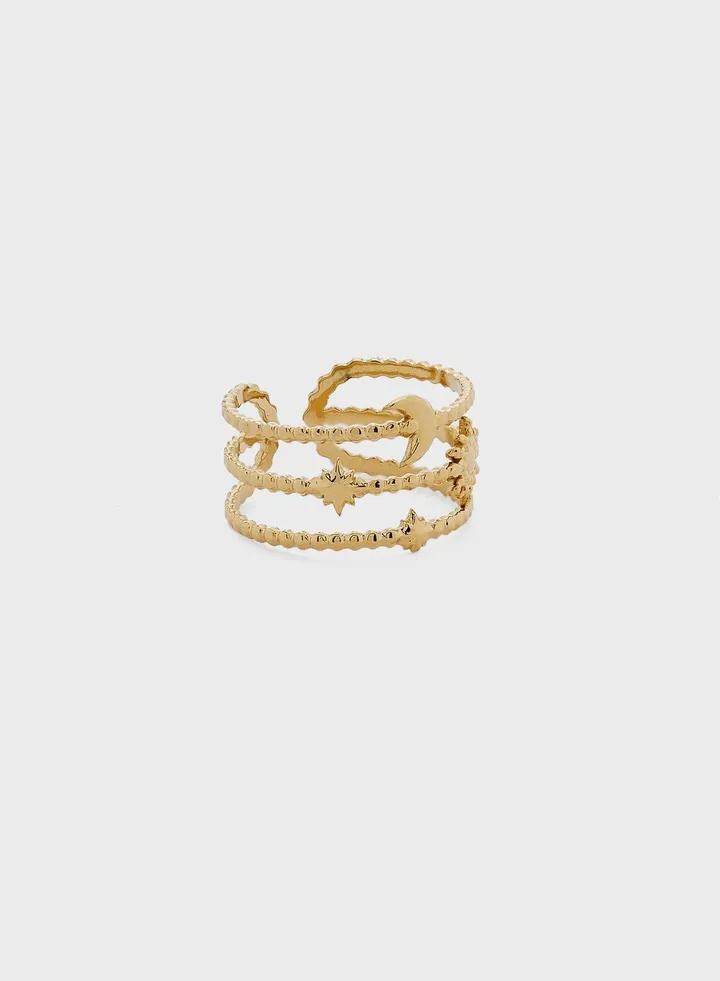 Phoenix Sun Moon Star Design Ring
