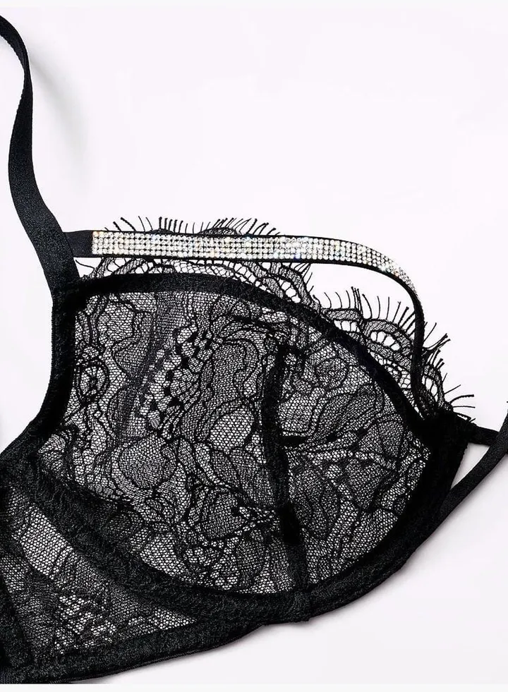 Shine Strappy Lace Unlined Low-Cut Demi Bra