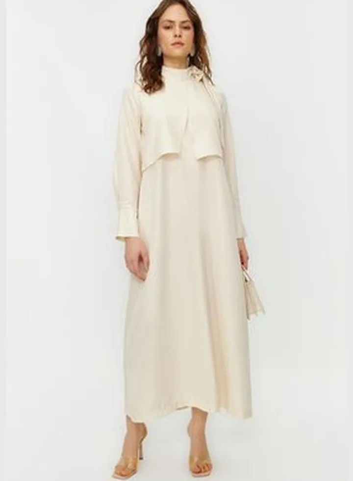 Stone Collar Tie Detail Woven Dress TCTSS23EB00283