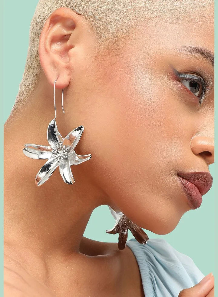 Silver Plated Party Designer Stone Drop Earring For Women