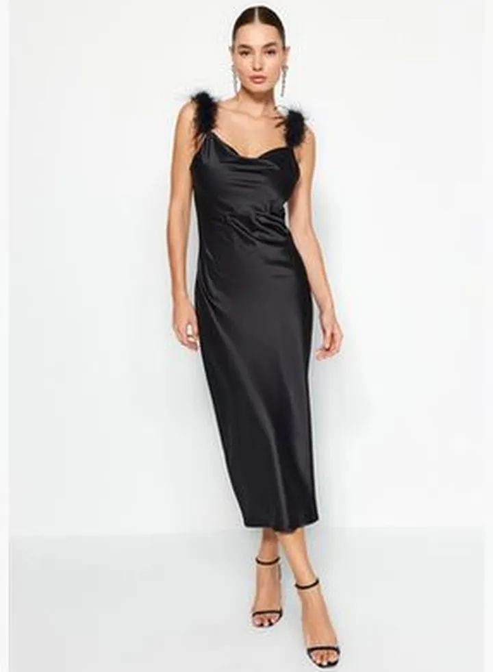 Black Satin Dress TPRAW24EL00181