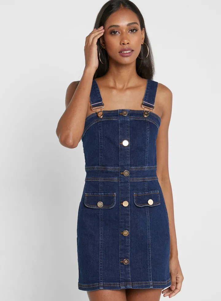 Fitted Dungaree Dress