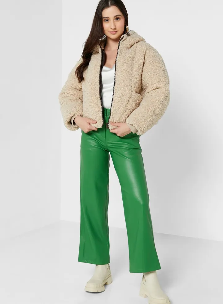 Pu Wide Leg Pants