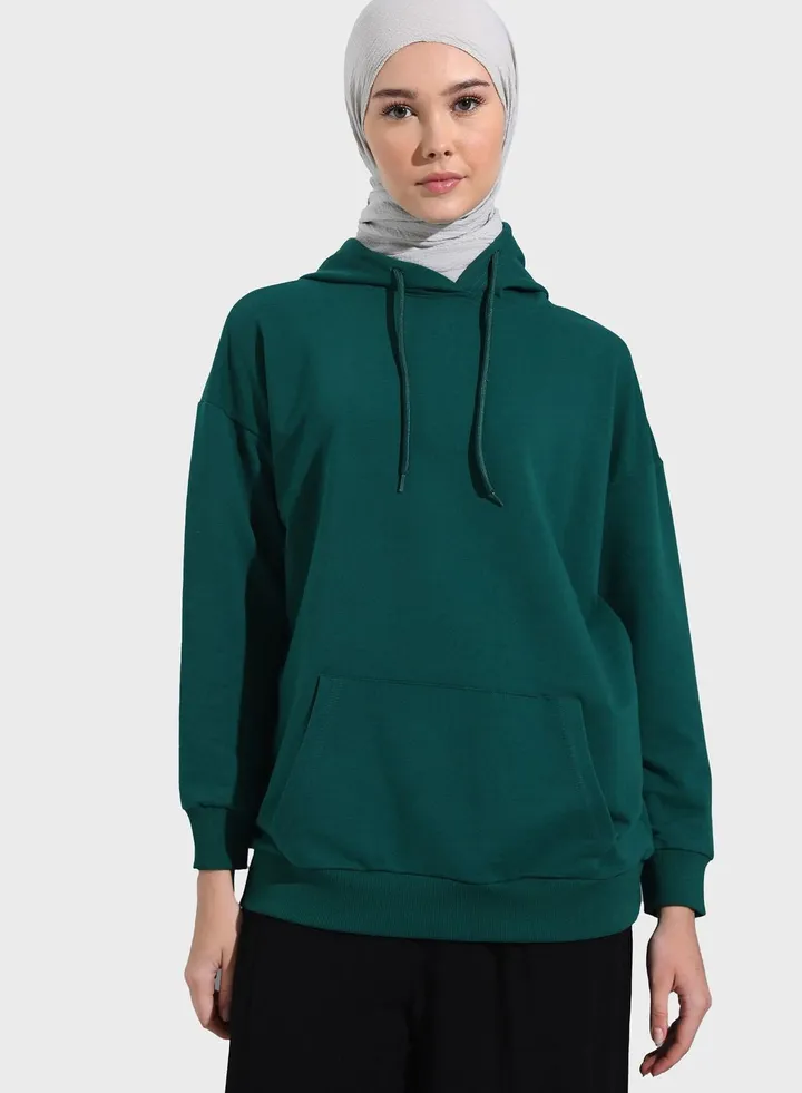 Hoodie Neck Sweatshirt