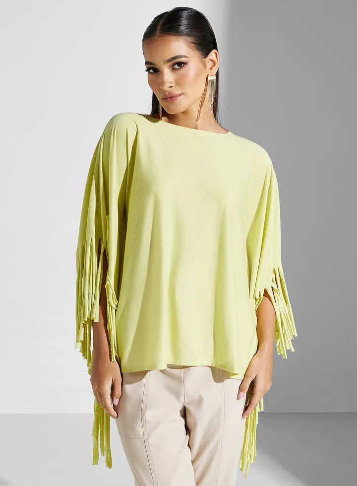 Asymmetric Cape Sleeve Top