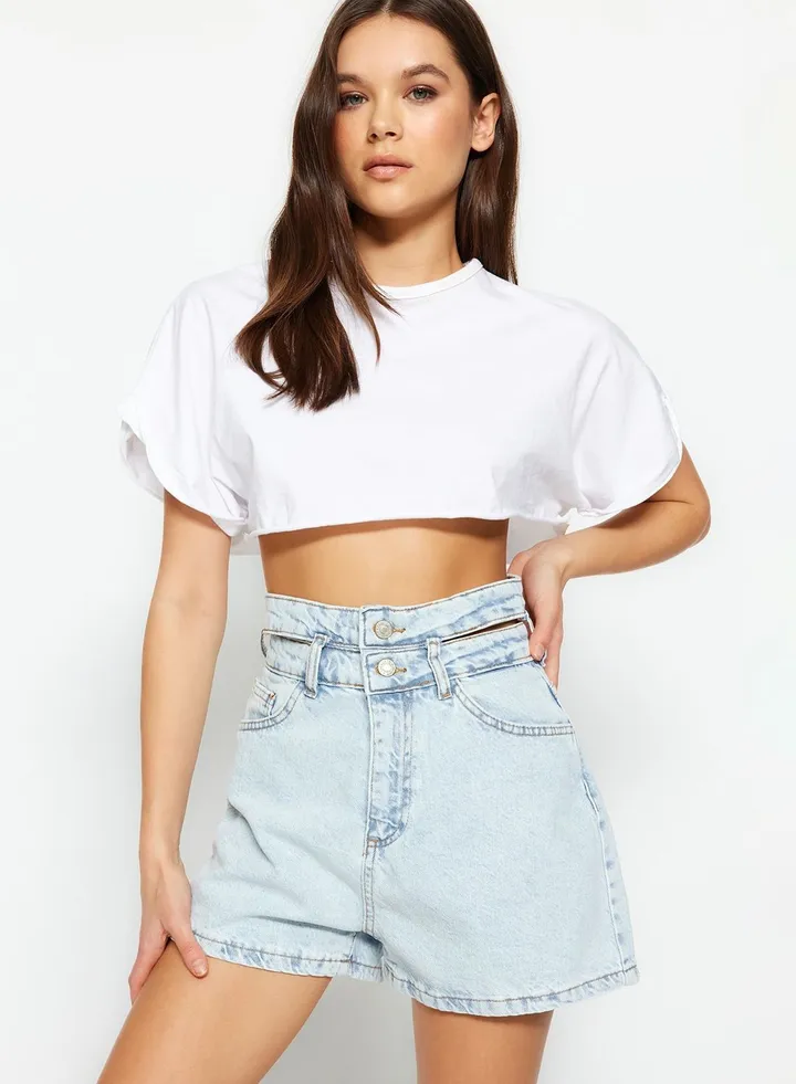 High Waist Denim Shorts
