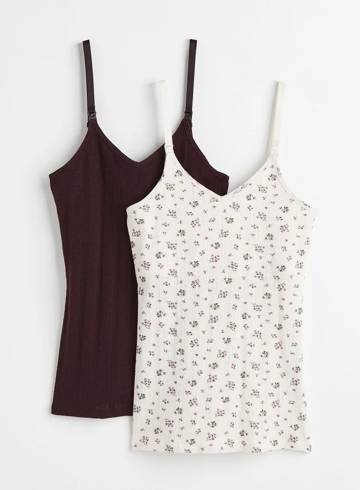 2 Pack Strappy Knitted Cami