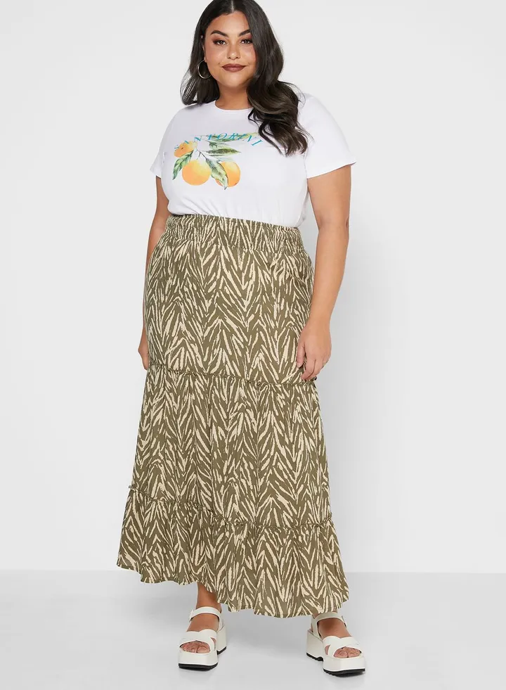 Crinkle Tiered Skirt