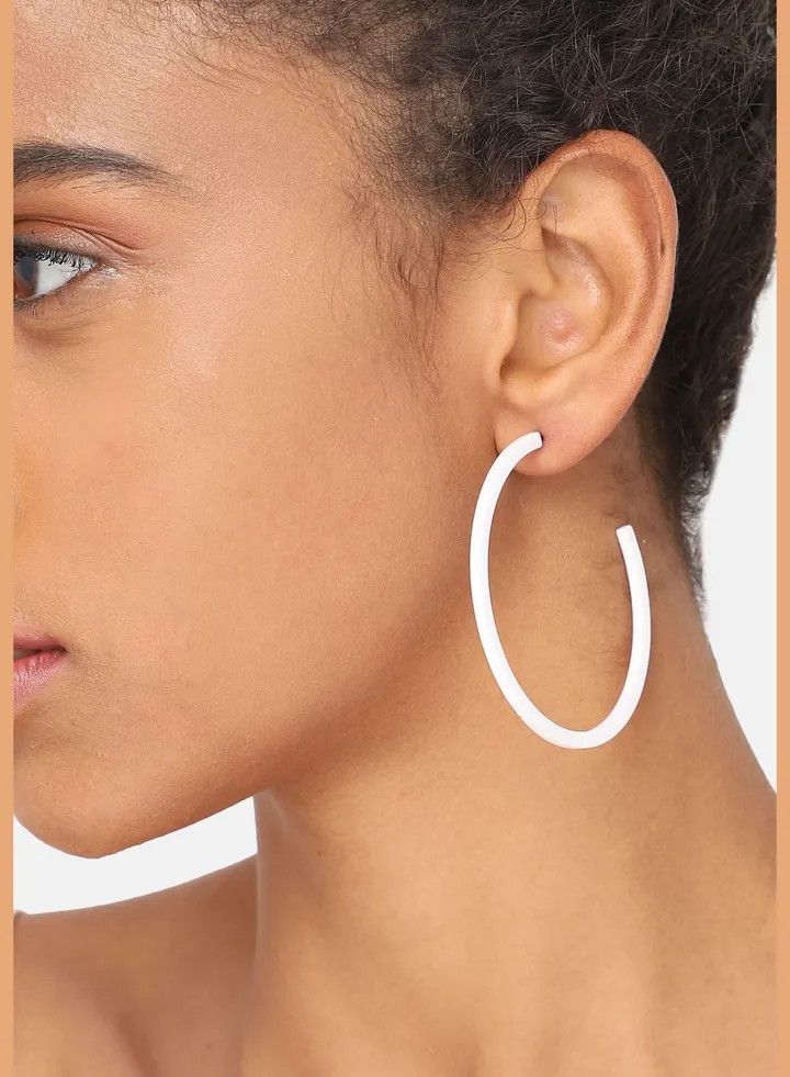 Silver Plated Party Designer Hoop Earring For Women