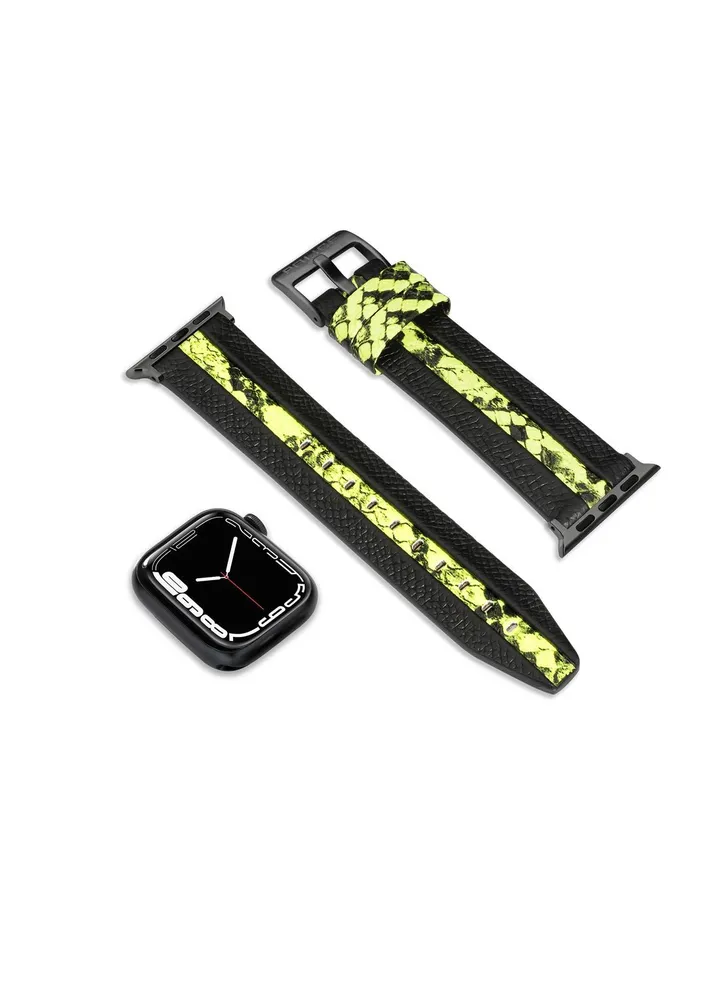 Police Bridge Black Leather Watch Straps