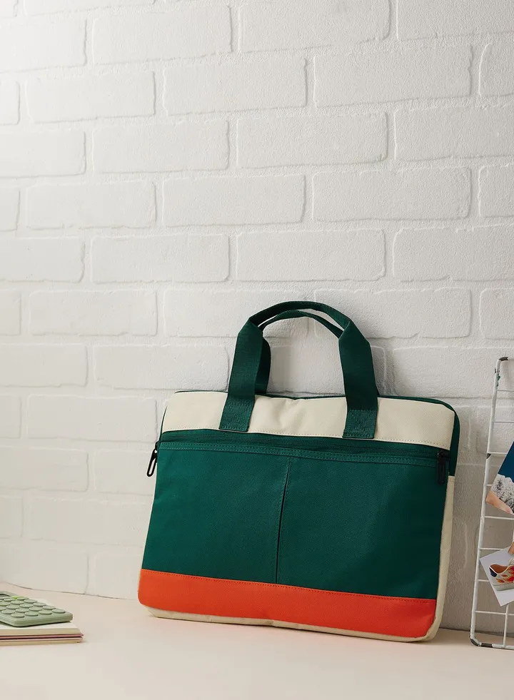 15Inches Green Contrast Laptop Bag