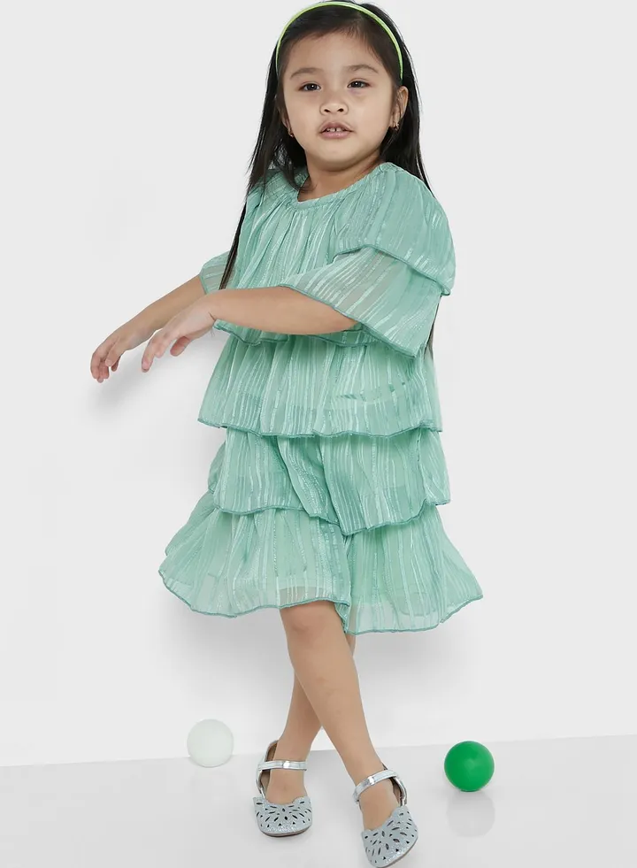 Girls Dress With Ruffles On Sleeves