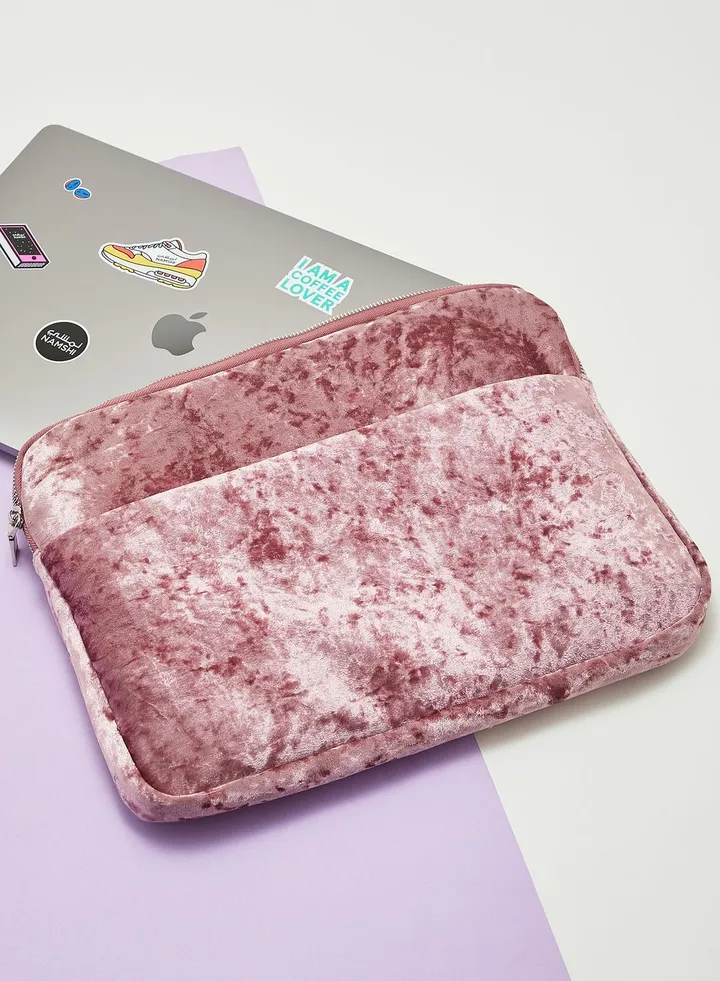 15 " Crushed Velvet Laptop Bag