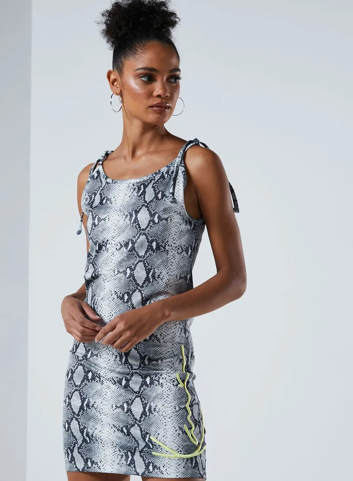 90'S Signature Snake Print Dress