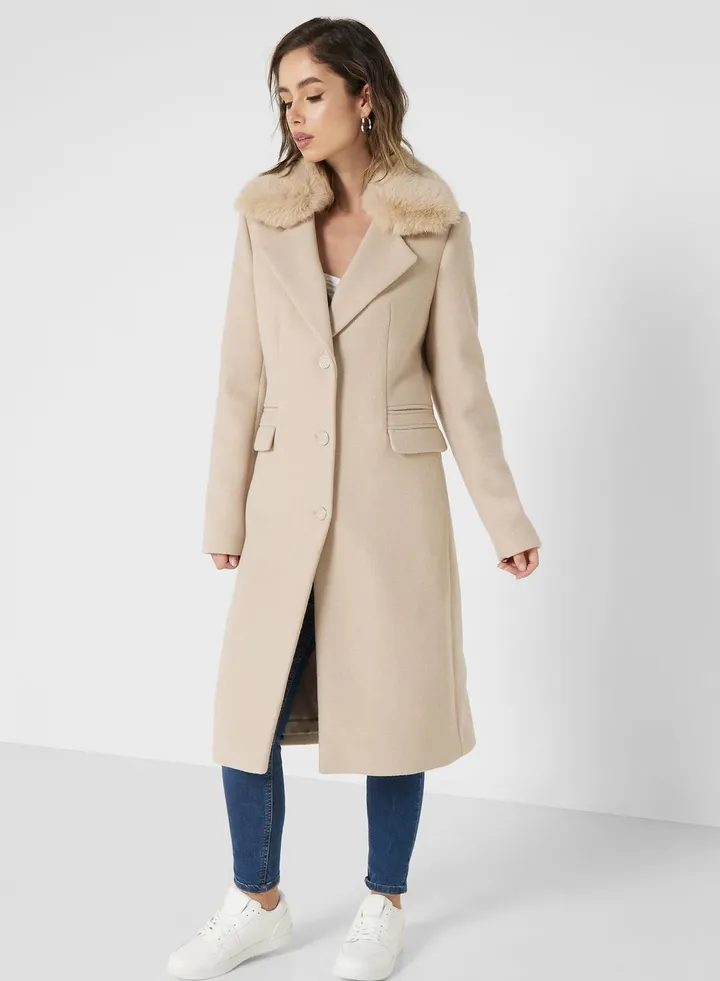 Fur Detail Coat