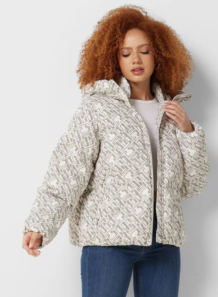 Zip Through Puffer Jacket