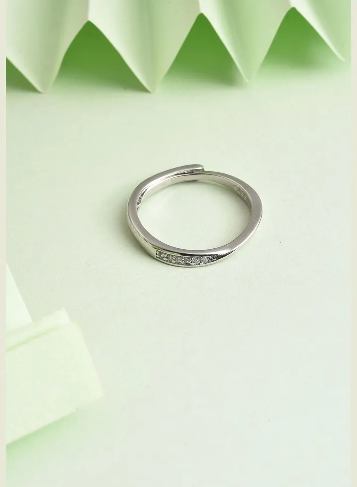 Silver Plated Designer Stone Ring