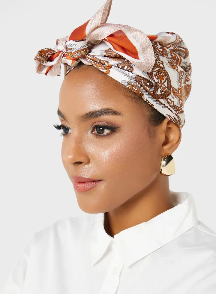 Paisley Print Silky Hijab Scarf