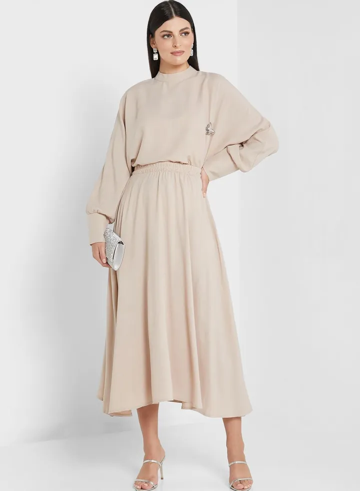 Solid Skirt Set