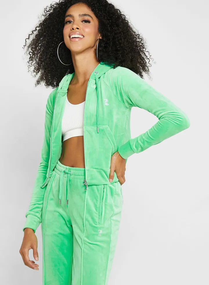 Logo Zip Through Hoodie