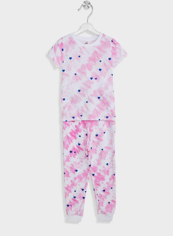 Casual T-Shirt & Joggers Set For Girls