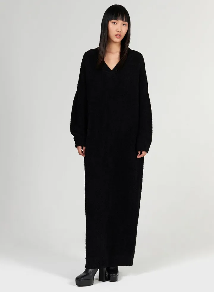 V-Neck Boucle Knit Kaftan