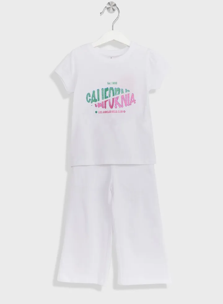 Casual T-Shirt & Joggers Set For Girls