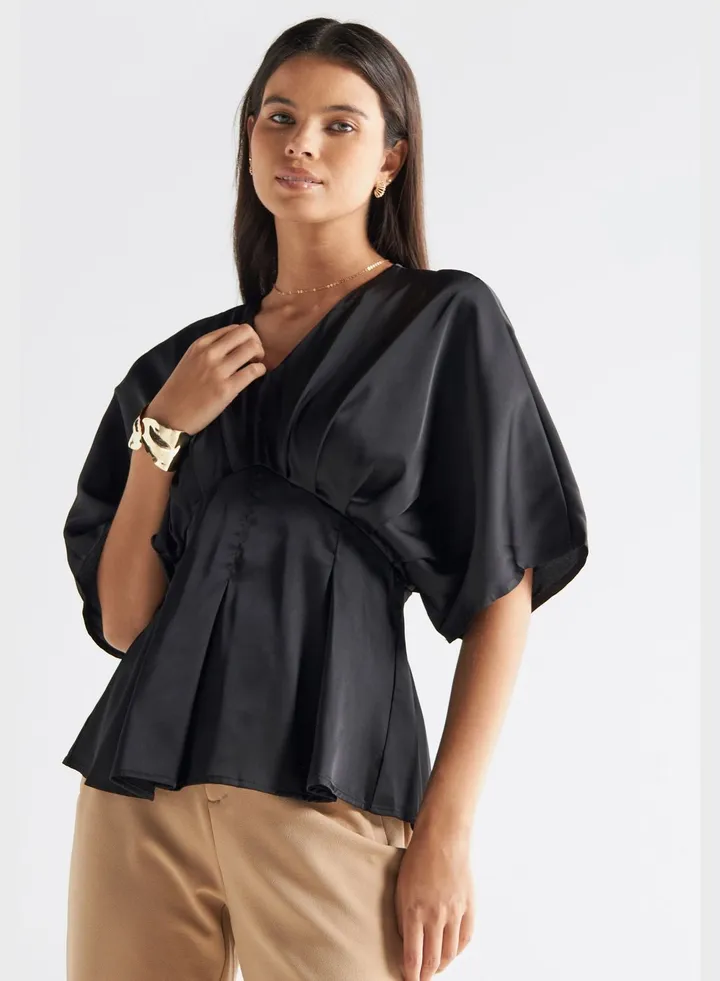 V-Neck Satin Top