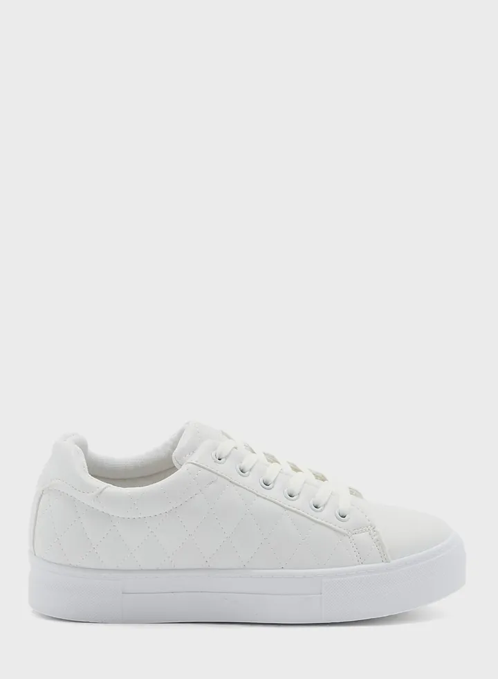 Quilted Pu Plimsoll Sneaker