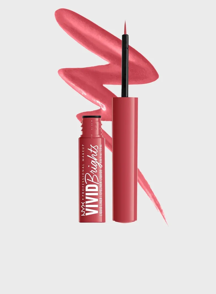 Vivid Brights Colored Liquid Eyeliner - On Red
