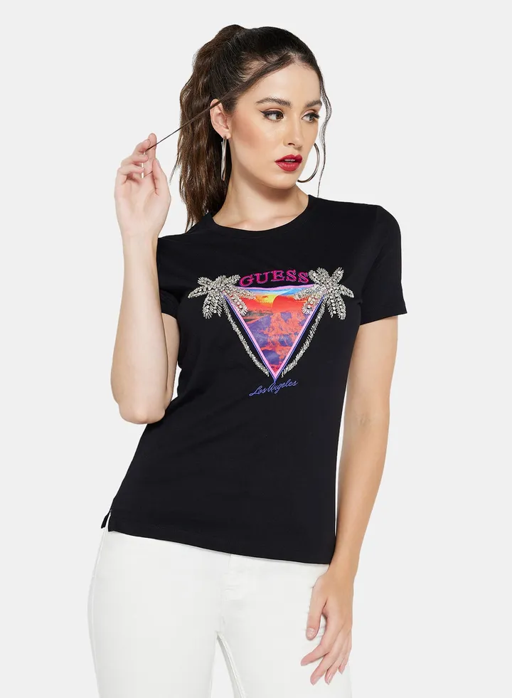 Embellished Graphic Print T-Shirt
