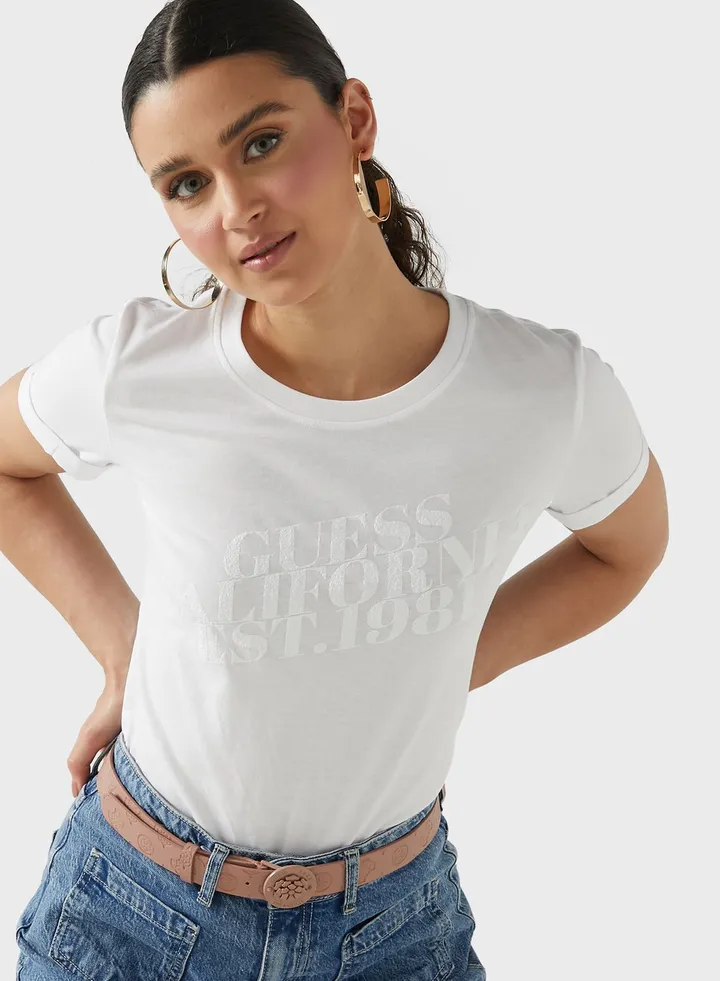 Roll Sleeve Logo T-Shirt