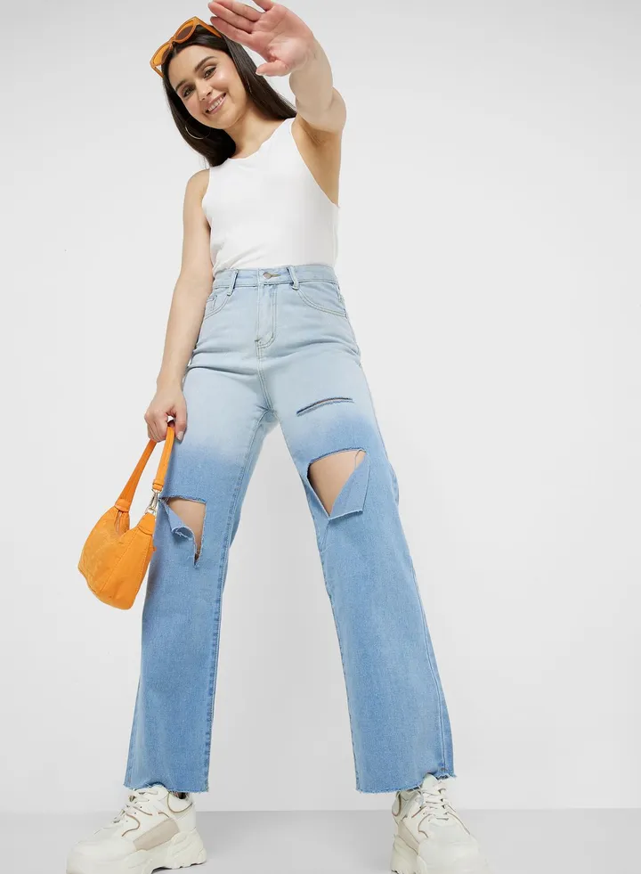 Boyfriend Fit Ombre Jeans