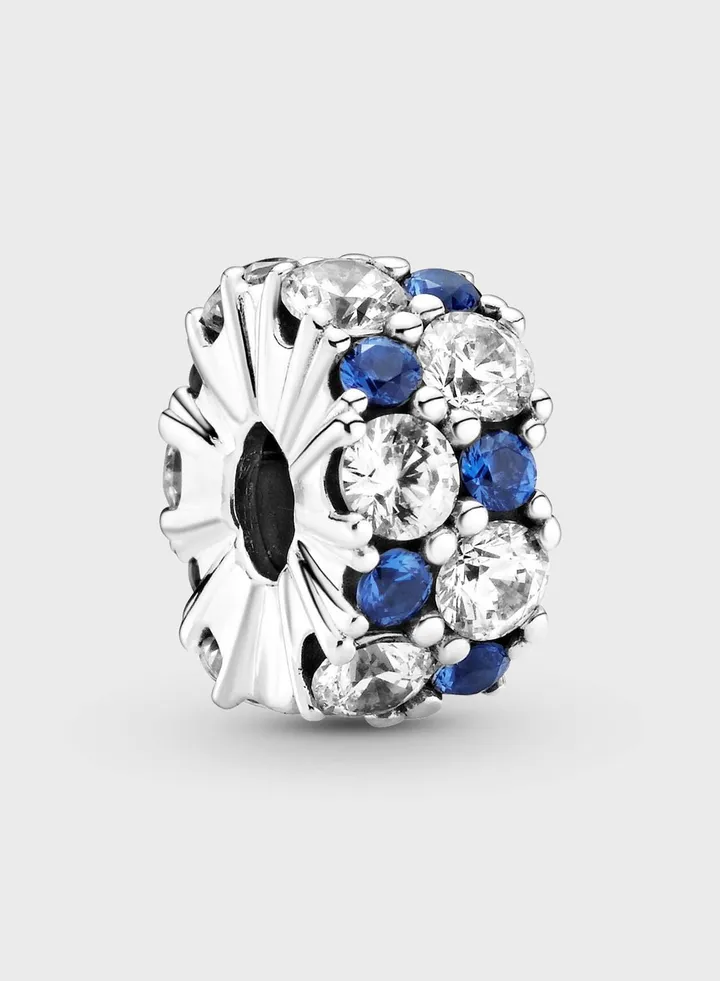 Clear & Blue Sparkling Clip Charm