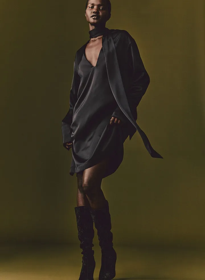 Tie Detail Satin Dress