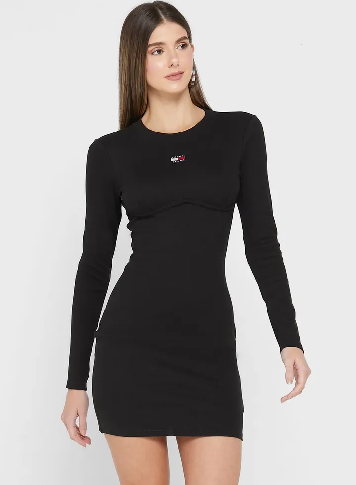 Knitted Logo Detail Dress