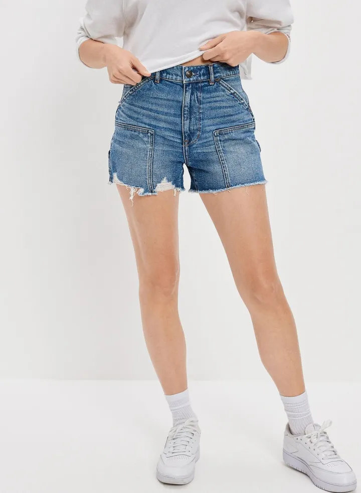Ripped Denim Shorts