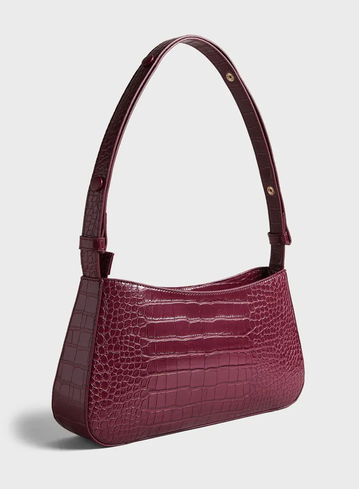 Stinny Croc Effect Baguette Bag