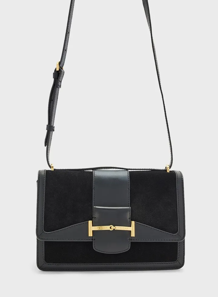 Edalin Suede Equestrian Cross Body Bag