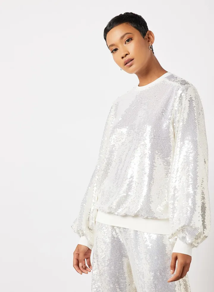 Woven Sequin Top