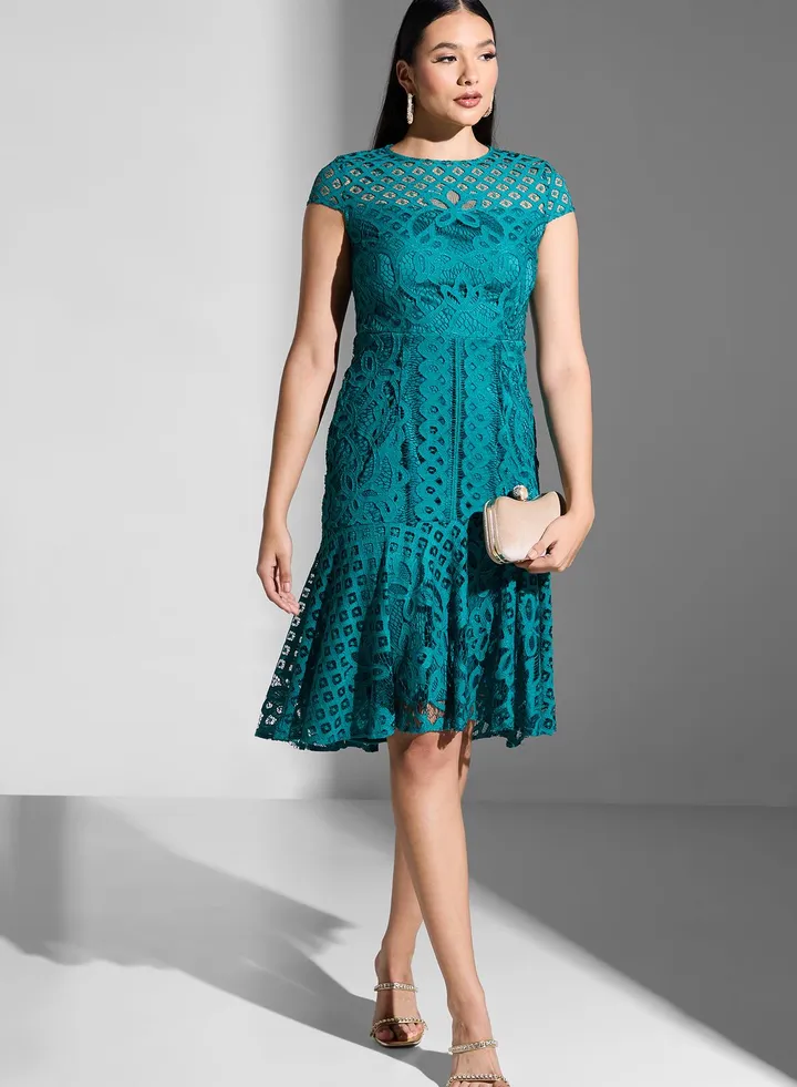 Openwork Tiered Dress