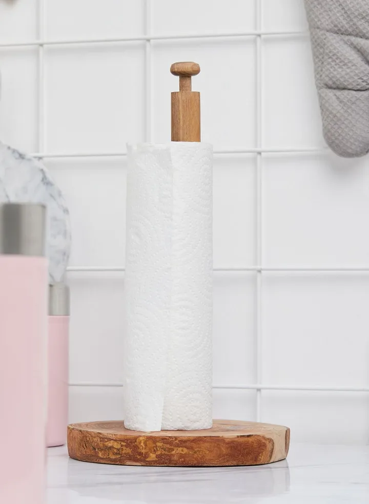 Kora Olive Wood Kitchen Roll Holder